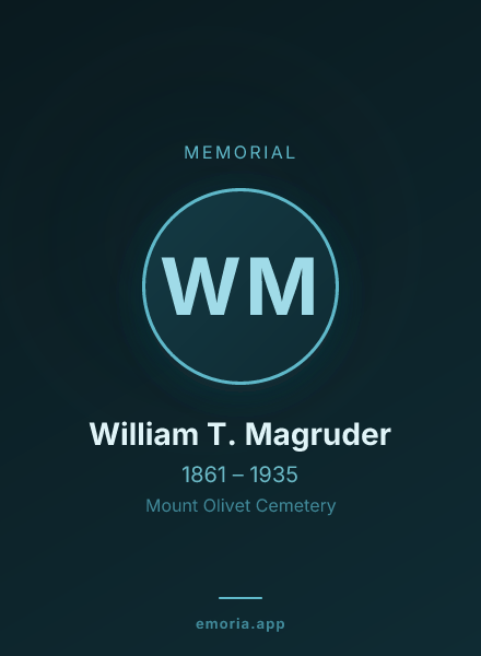 Memorial portrait of William T. Magruder