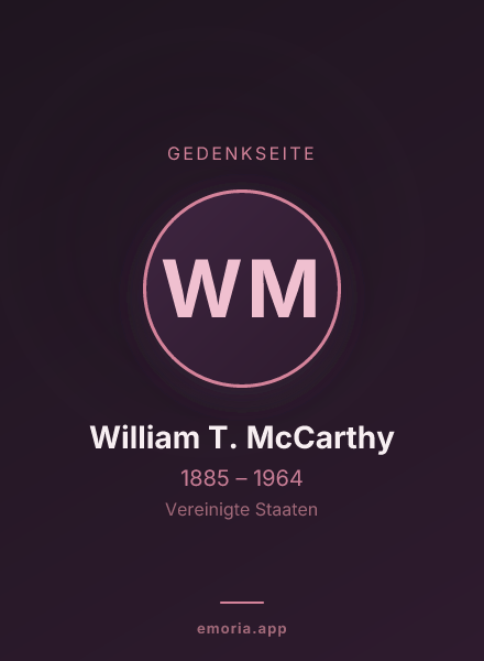 Gedenkportrait von William T. McCarthy