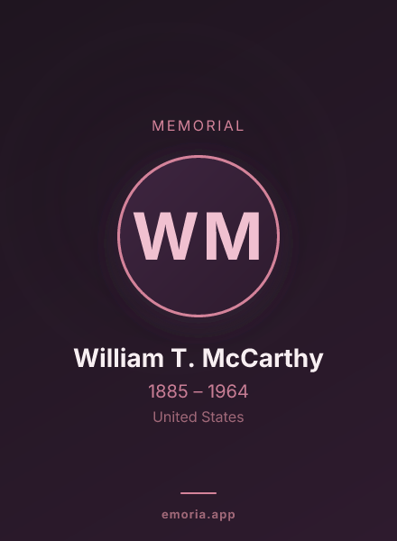 Memorial portrait of William T. McCarthy
