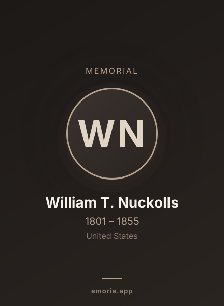 Memorial portrait of William T. Nuckolls