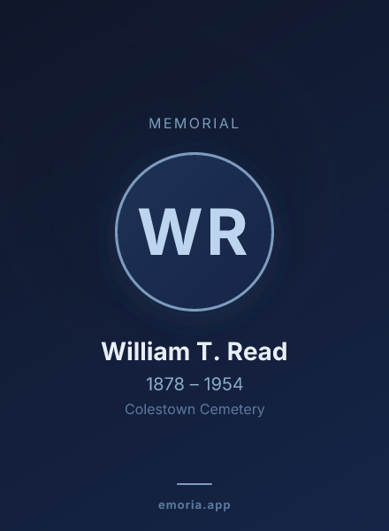 Memorial portrait of William T. Read