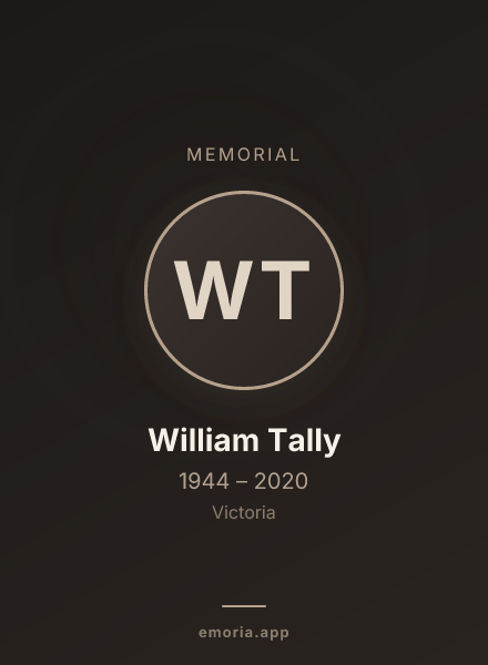 Memorial portrait of William Tally