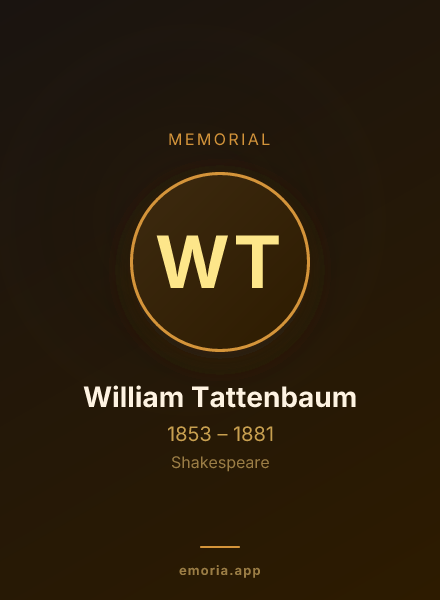 Memorial portrait of William Tattenbaum