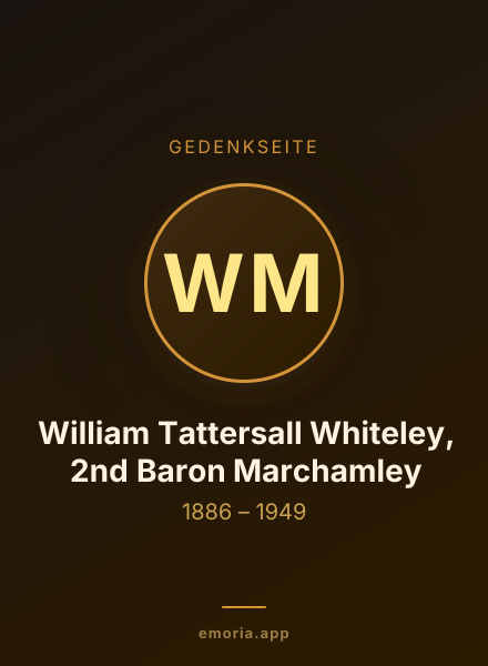 Gedenkportrait von William Tattersall Whiteley, 2nd Baron Marchamley