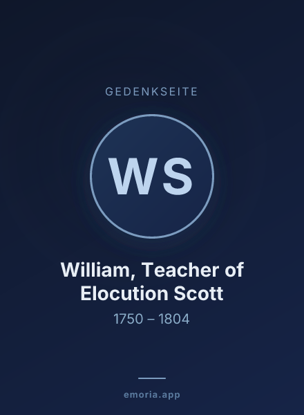 Gedenkportrait von William, Teacher of Elocution Scott