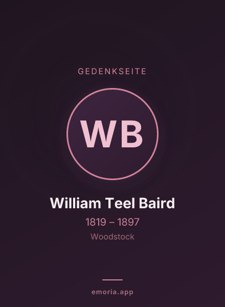 Gedenkportrait von William Teel Baird