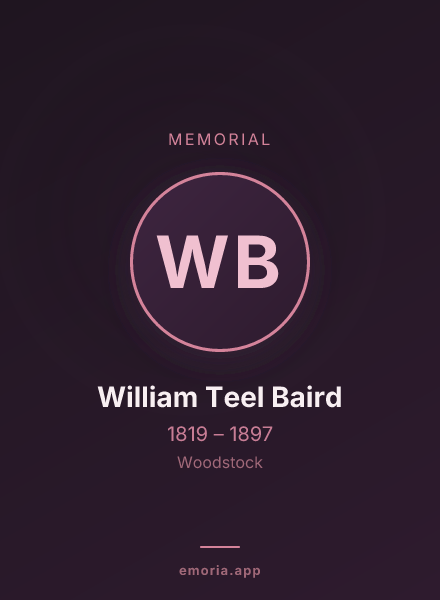Memorial portrait of William Teel Baird