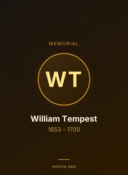 Memorial portrait of William Tempest