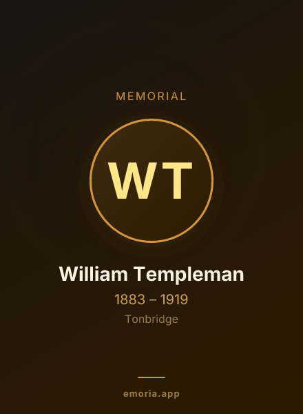 Memorial portrait of William Templeman