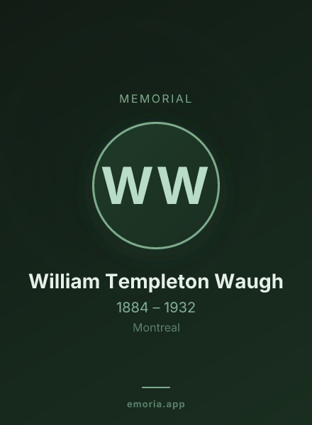 Memorial portrait of William Templeton Waugh