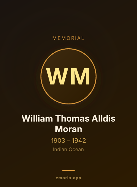 Memorial portrait of William Thomas Alldis Moran