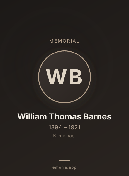 Memorial portrait of William Thomas Barnes