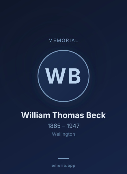 Memorial portrait of William Thomas Beck