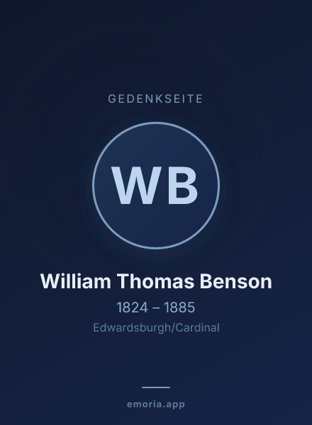 Gedenkportrait von William Thomas Benson