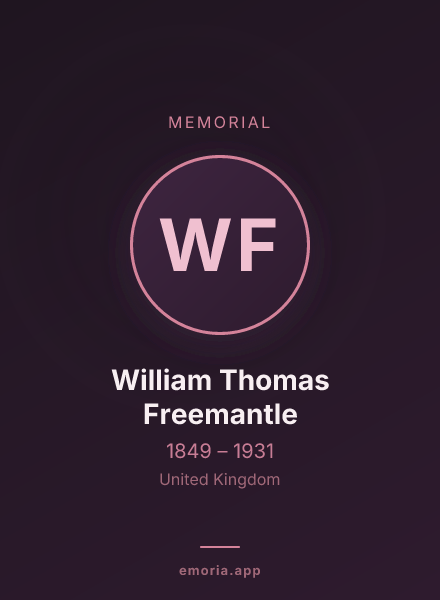 Memorial portrait of William Thomas Freemantle