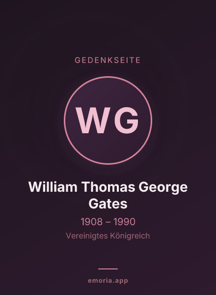 Gedenkportrait von William Thomas George Gates
