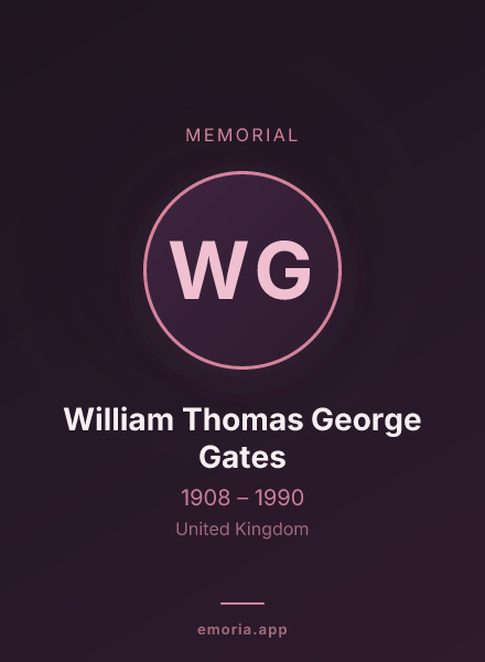 Memorial portrait of William Thomas George Gates