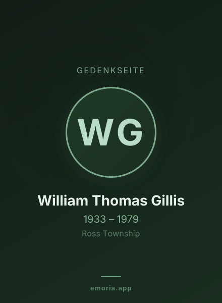 Gedenkportrait von William Thomas Gillis