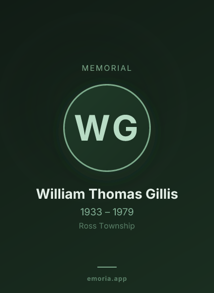 Memorial portrait of William Thomas Gillis