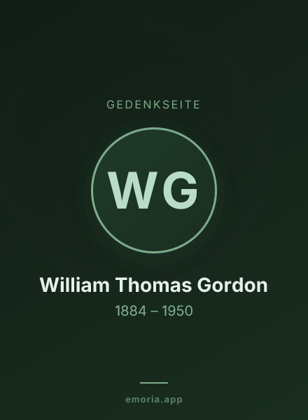 Gedenkportrait von William Thomas Gordon