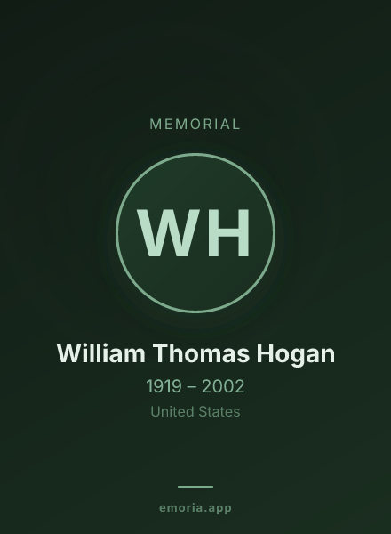 Memorial portrait of William Thomas Hogan