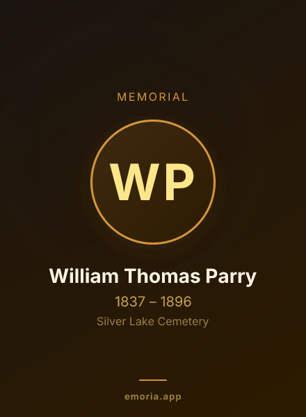 Memorial portrait of William Thomas Parry