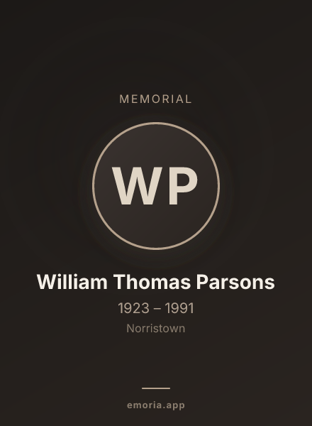 Memorial portrait of William Thomas Parsons