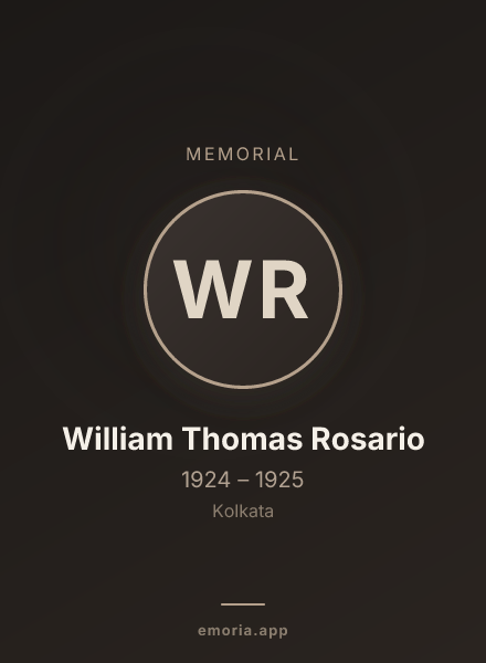 Memorial portrait of William Thomas Rosario