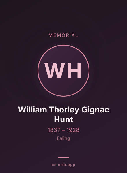 Memorial portrait of William Thorley Gignac Hunt