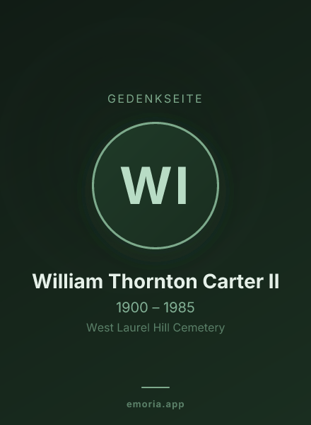 Gedenkportrait von William Thornton Carter II