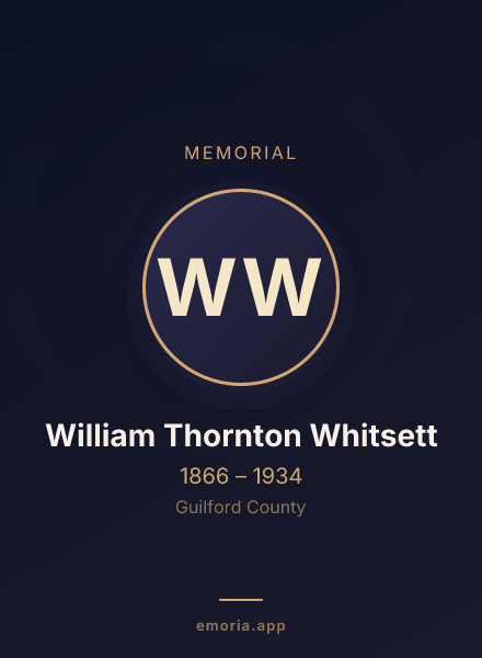 Memorial portrait of William Thornton Whitsett