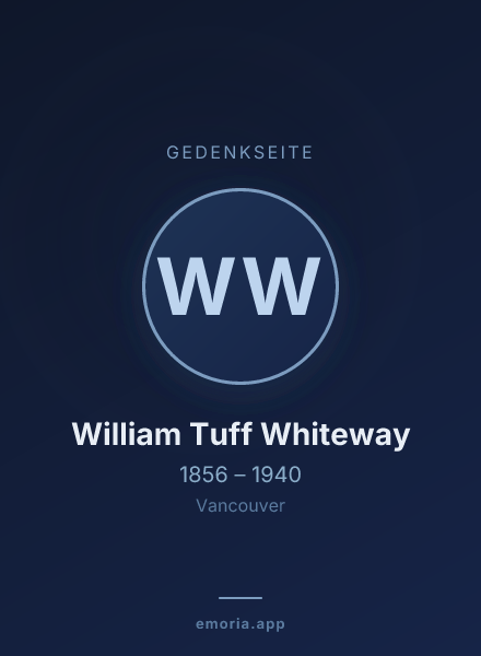 Gedenkportrait von William Tuff Whiteway