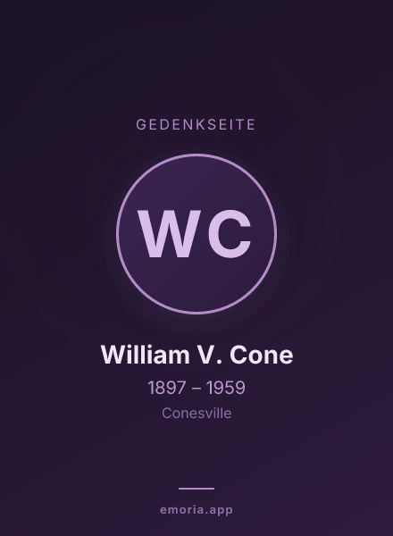 Gedenkportrait von William V. Cone