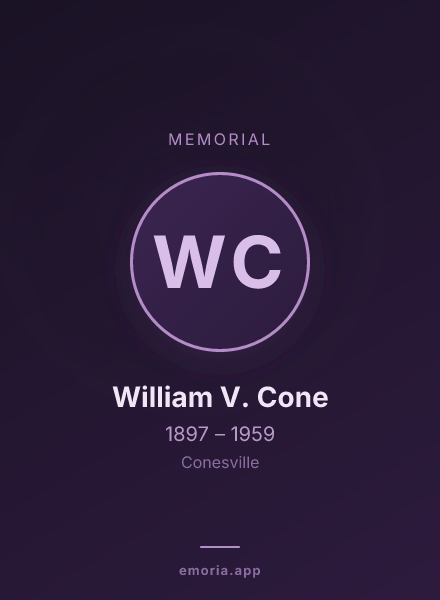 Memorial portrait of William V. Cone