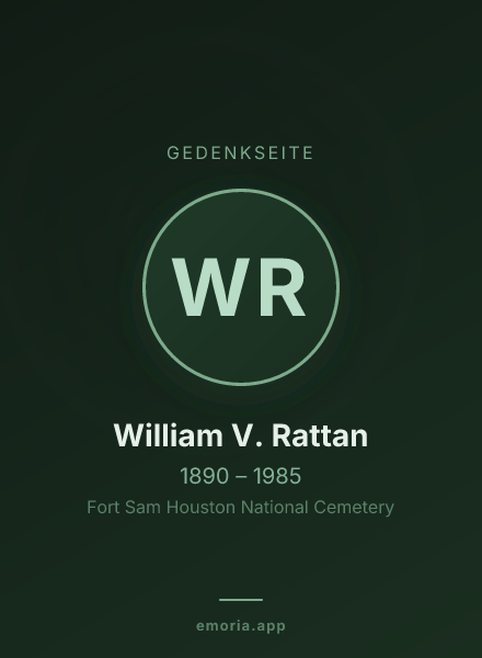 Gedenkportrait von William V. Rattan