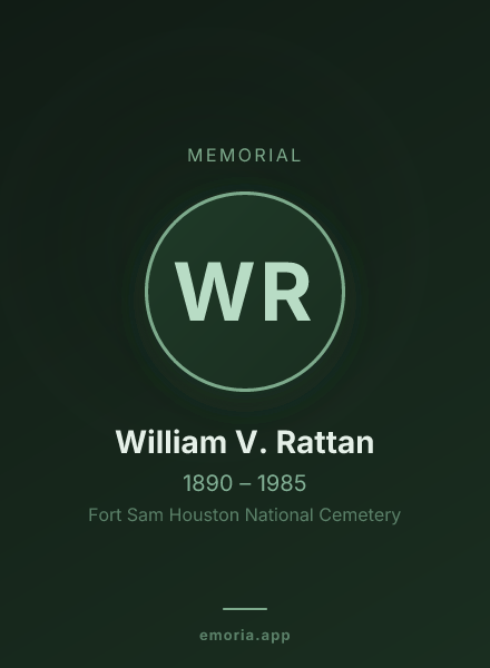 Memorial portrait of William V. Rattan