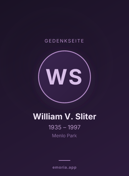 Gedenkportrait von William V. Sliter
