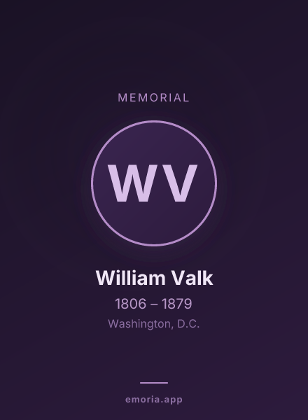 Memorial portrait of William Valk