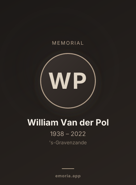 Memorial portrait of William Van der Pol
