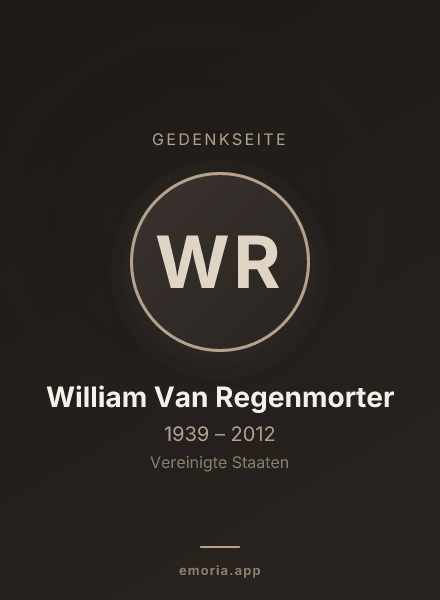 Gedenkportrait von William Van Regenmorter