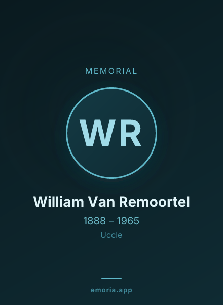 Memorial portrait of William Van Remoortel