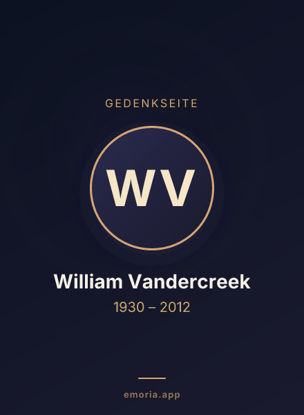 Gedenkportrait von William Vandercreek
