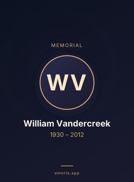 Memorial portrait of William Vandercreek