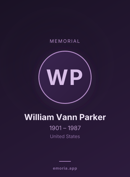 Memorial portrait of William Vann Parker