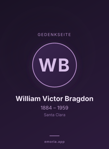 Gedenkportrait von William Victor Bragdon