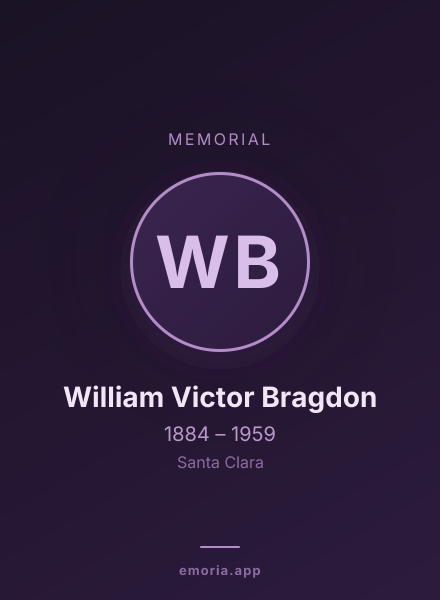 Memorial portrait of William Victor Bragdon
