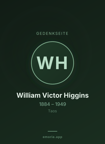 Gedenkportrait von William Victor Higgins