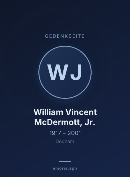 Gedenkportrait von William Vincent McDermott, Jr.