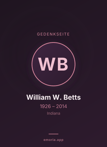 Gedenkportrait von William W. Betts