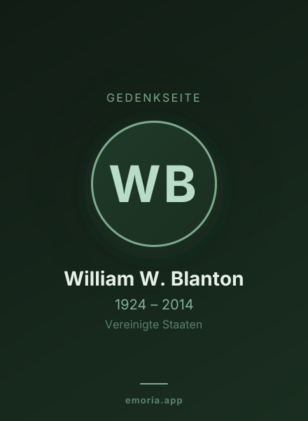 Gedenkportrait von William W. Blanton